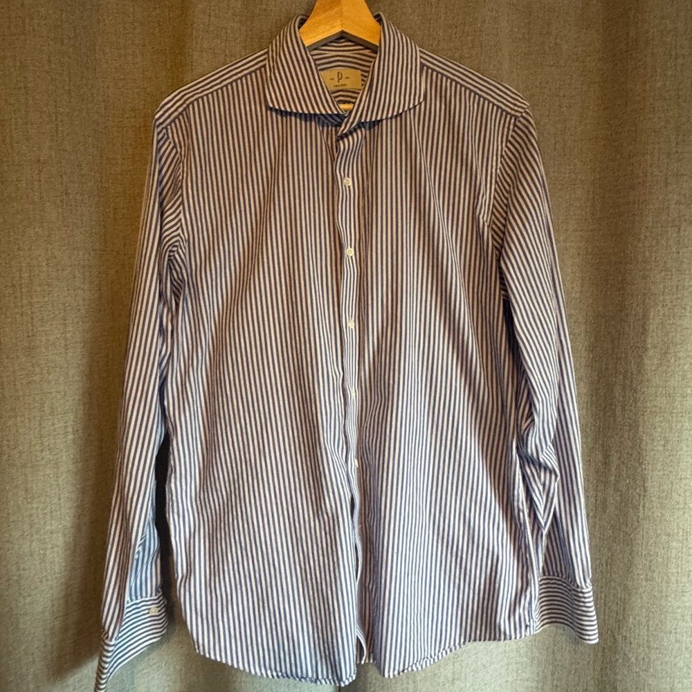 POSZETKA Classic Striped Button-Down Shirt / 16 / Large